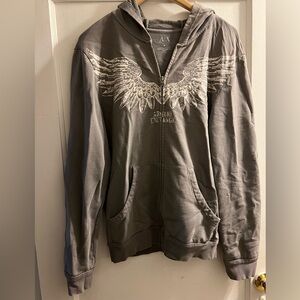 Armani Exchange Zip Up Gray Hoodie size Medium